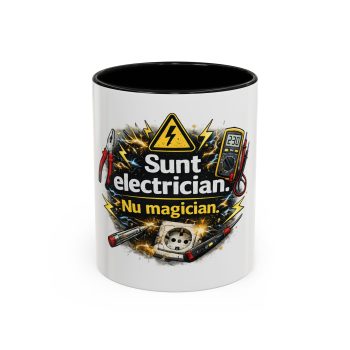 Cană electrician „Sunt electrician. Nu magician.” – cadou amuzant și util